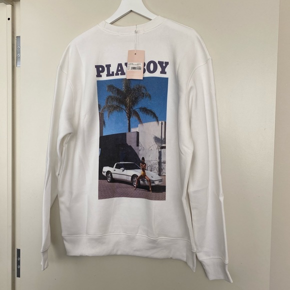 Playboy White Tropical Car Graphic Sweatshirt - Picture 4 of 4